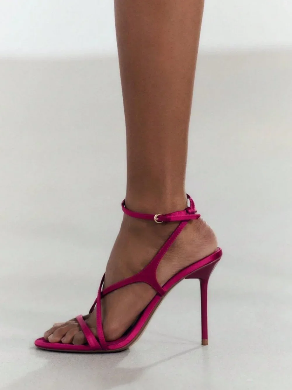 Hot Pink Casual Women's Plain Slingback Heels